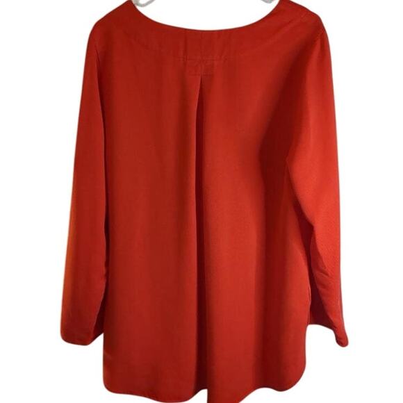 Soft Surroundings Large long sleeve adjustable button orange tencel woman's top. - Picture 2 of 2